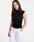 Фото #1 товара Petite Side-Ruched Mock-Neck Sleeveless Top, Created for Macy's