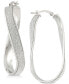 ფოტო #1 პროდუქტის Glitter Twist Hoop Earrings in Sterling Silver