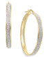 ფოტო #1 პროდუქტის Glitter Hoop Earrings in 14k Gold (30mm)