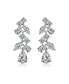Фото #3 товара Sterling Silver with Rhodium Plated Clear Pear with Marquise and Round Cubic Zirconia Accent Dangle Earrings