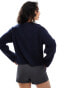 & Other Stories alpaca and wool cardigan with button front in dark blue