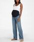 Фото #6 товара Women's Maternity Mid Bump Wide Leg Maternity Jeans