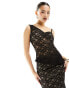 Fashionkilla lace overlay asymmetric top co-ord in black