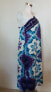 NY Collection Cold Shoulder Bell Sleeve Slip On Shift Dress Floral Blue Multi L