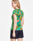 ფოტო #2 პროდუქტის Women's Printed Lace-Up Front Top, Created for Macy's