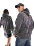 Фото #11 товара Reclaimed Vintage unisex rock graphic hoodie in charcoal