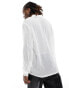 ASOS DESIGN relaxed shirt in crushed texture in white