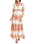 Фото #1 товара Taylor Printed Swiss Dot Chiffon Maxi Dress Women's White 2