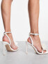Be Mine Bridal Saniyah heeled sandals with corsage in ivory satin