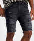 Men's Slim-Fit Destroyed Denim Shorts