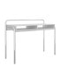 Фото #3 товара Office Desk With 2 Compartments And Tubular Metal Frame, White And Chrome