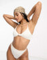 Фото #1 товара South Beach mix & match rib knot triangle bikini top in cream