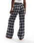 Фото #2 товара Stradivarius STR pull on trouser in check print