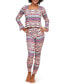 ფოტო #1 პროდუქტის Audra Women's Pajama Long Sleeve Top & Legging Set