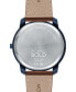 ფოტო #3 პროდუქტის Men's Swiss Bold Brown Nappa Leather Strap Watch 42mm