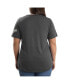 ფოტო #2 პროდუქტის Women's Heather Charcoal Los Angeles Dodgers 2024 City Connect Plus Size T-Shirt