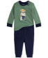 ფოტო #1 პროდუქტის Baby Boys 2-Pc. Polo Bear Printed Long-Sleeve T-Shirt & Fleece Pants Set