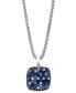 ფოტო #3 პროდუქტის EFFY® Multi-Sapphire Ombré Cluster 18" Pendant Necklace (3-1/3 ct. t.w.) in Sterling Silver