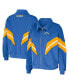 Фото #1 товара Куртка с полной молнией в полоску Yarn Dye Stripe Los Angeles Chargers синего цвета для женщин от WEAR by Erin Andrews