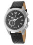 Фото #4 товара Мужские наручные часы с черным кожаным ремешком Maserati R8851112001 Traguardo Hybrid Smart 45mm 3ATM