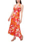 Фото #3 товара Women's Floral Print Sleeveless Halter Maxi Dress