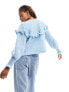 Pieces knitted frill jumper in baby blue