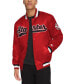 Фото #3 товара Men's Classic-Fit Satin Varsity Bomber Jacket