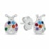 Фото #1 товара Ladybug silver earrings with colored zircons EA1103WRBW