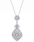 ფოტო #1 პროდუქტის Cultured Freshwater Pearl (4 & 6mm) & Cubic Zirconia Vintage Filigree 18" Pendant Necklace in Sterling Silver