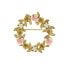 ფოტო #1 პროდუქტის Gold-Tone Pink Porcelain Rose Wreath Brooch