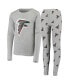 ფოტო #1 პროდუქტის Big Boys Gray Atlanta Falcons Long Sleeve T-shirt and Pants Sleep Set