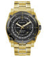 ფოტო #1 პროდუქტის Men's Precisionist Diamond-Accent Gold-Tone Stainless Steel Bracelet Watch 46.5mm