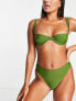 4th & Reckless aimi underwired bikini top in khaki