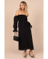 Women's Domenica Shirred Long Sleeve Midi Dress