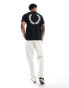 Fred Perry rear powder laurel t-shirt in black