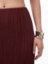 Topshop co-ord plisse straight midi skirt in maroon