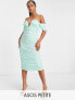 Фото #1 товара ASOS DESIGN Petite bandeau mesh midi dress in mint