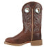 Justin Boots Liberty Water Buffalo Embroidery 11" Wide Square Toe Womens Brown