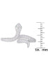 ფოტო #2 პროდუქტის Cubic Zirconia Snake Double Finger Ring in Silver Plate