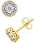 ფოტო #1 პროდუქტის Diamond Halo Stud Earrings (3/4 ct. t.w.) in 10k Gold