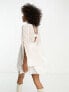 River Island embroidered bell sleeve mini dress in white