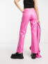 Фото #2 товара COLLUSION faux leather trouser co-ord in pink