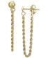 Фото #1 товара Rope Chain Drop Earrings in 10k Gold