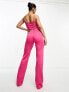 Фото #2 товара ASOS DESIGN co-ord scuba fitted straight leg trouser with pintucks in pink