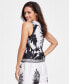 Фото #2 товара Women's Printed Tie-Front Top, Created for Macy's