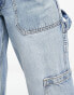 Rive Island wide leg cargo jean in medium denim