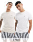 Фото #1 товара Tommy Jeans 2 pack slim logo t-shirts in white and beige