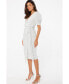Фото #3 товара Women's Lurex Puff Sleeve Wrap Midi Dress
