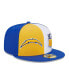 Фото #2 товара Men's Gold, Blue Los Angeles Chargers 2023 Sideline 59FIFTY Fitted Hat