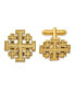 Symbols of Faith Gold-tone Jerusalem Cross Cuff Links